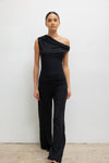 Lauren Ruched Asymmetrical Shoulder Top