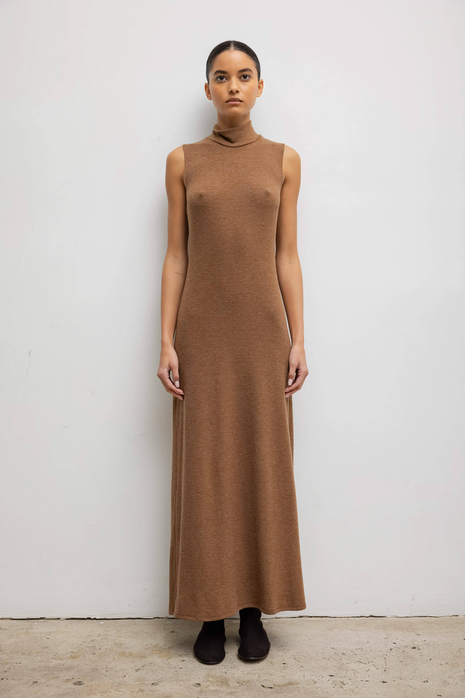 Lauren Sleeveless Turtleneck Maxi Dress