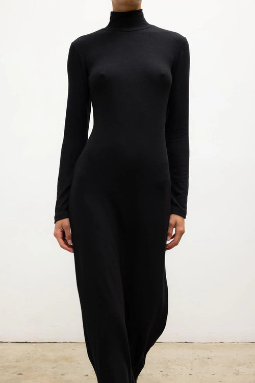black long sleeve turtleneck dress Bodycon Maxi take your normal size Baltic Born Womens Caldwell Ribbed