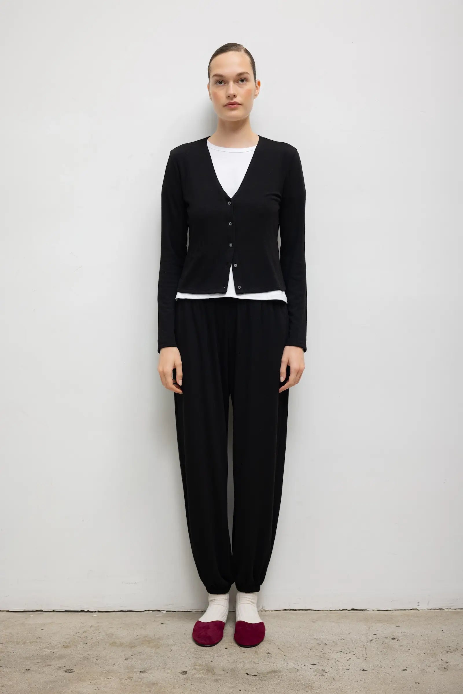 Lauren V Neck Cardigan - Black - Image 3