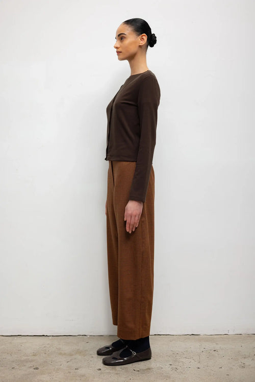 Lauren V Neck Cardigan - Chocolate - Image 5