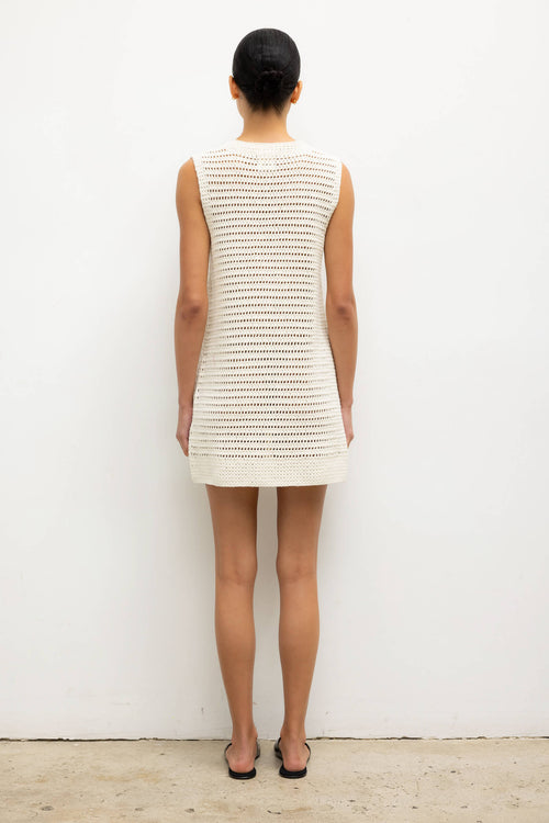 sir the label edie mini dress Leset Lucy Sleeveless Mini Dress in Creme in Cotton