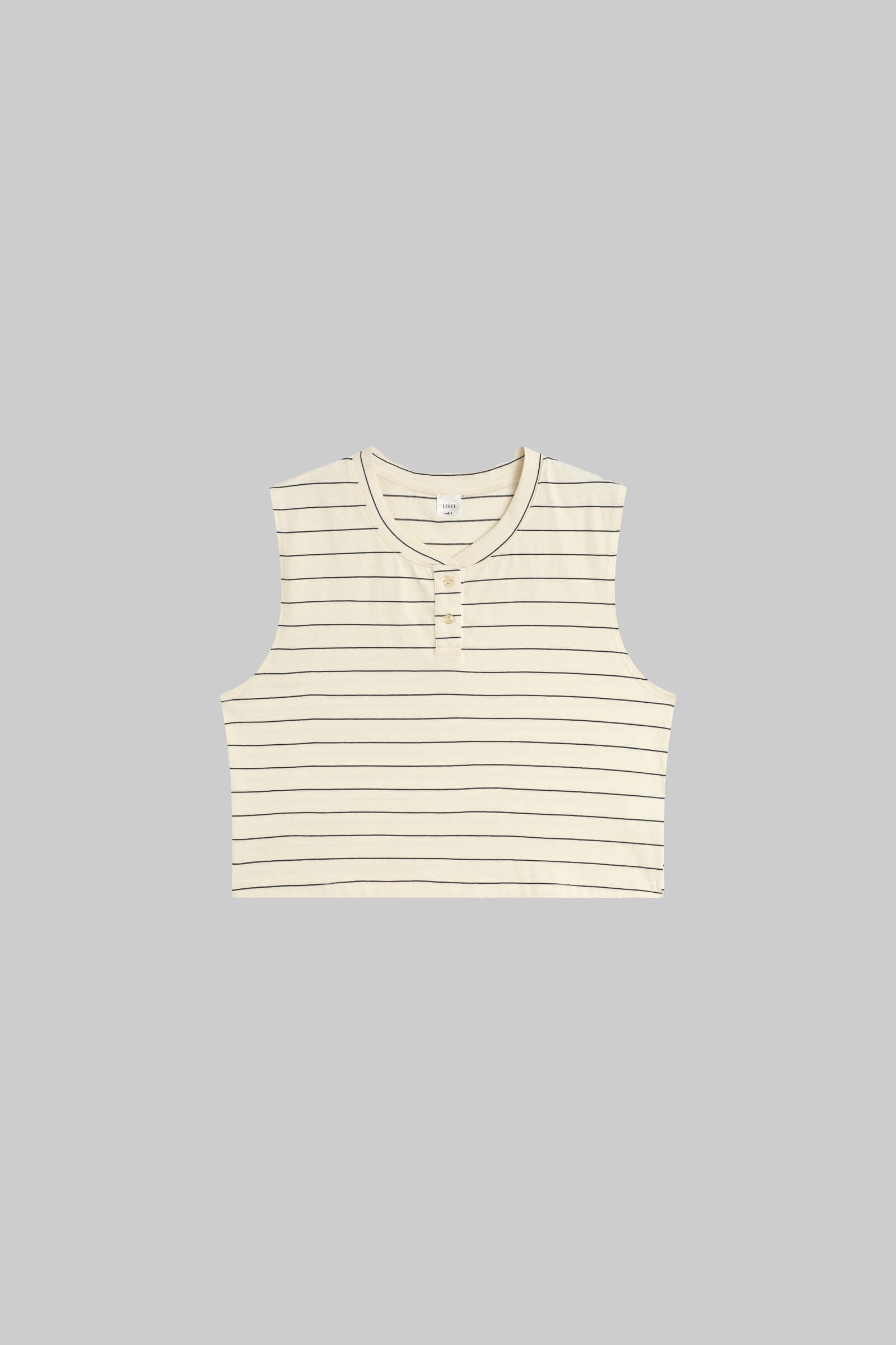Margo Stripe Sleeveless Henley-2