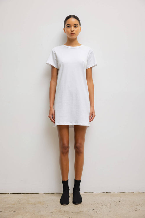 Leset Margo Cotton T-Shirt Dress - White Leset Margo Cotton T-Shirt Dress - White