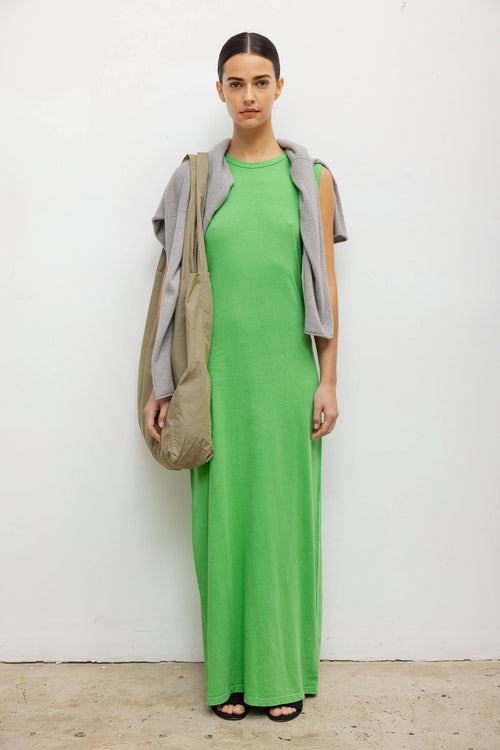 LESET Margo Sleeveless Maxi Dress in Grass in Cotton