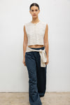 Margo Stripe Sleeveless Henley