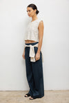 Margo Stripe Sleeveless Henley