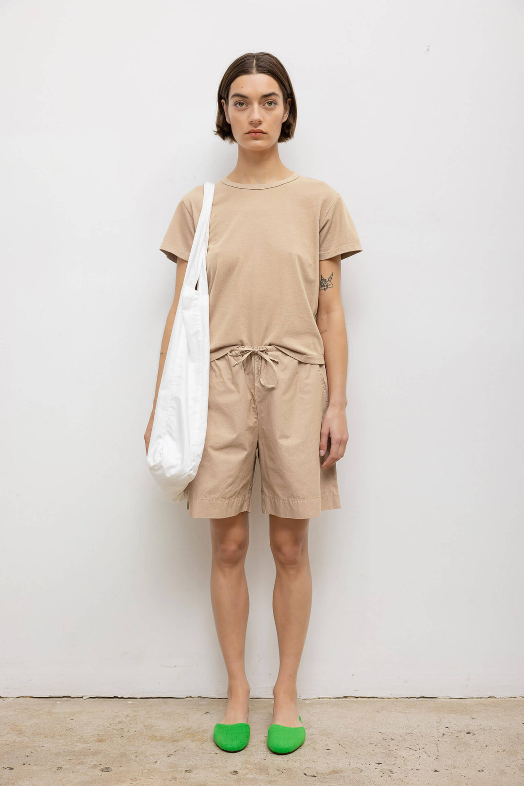 【SATIIIZ】Dea Cotton Carpenter Bermuda Pants SATIIIZ】Denk vintage Carpenter Bermuda denim pants