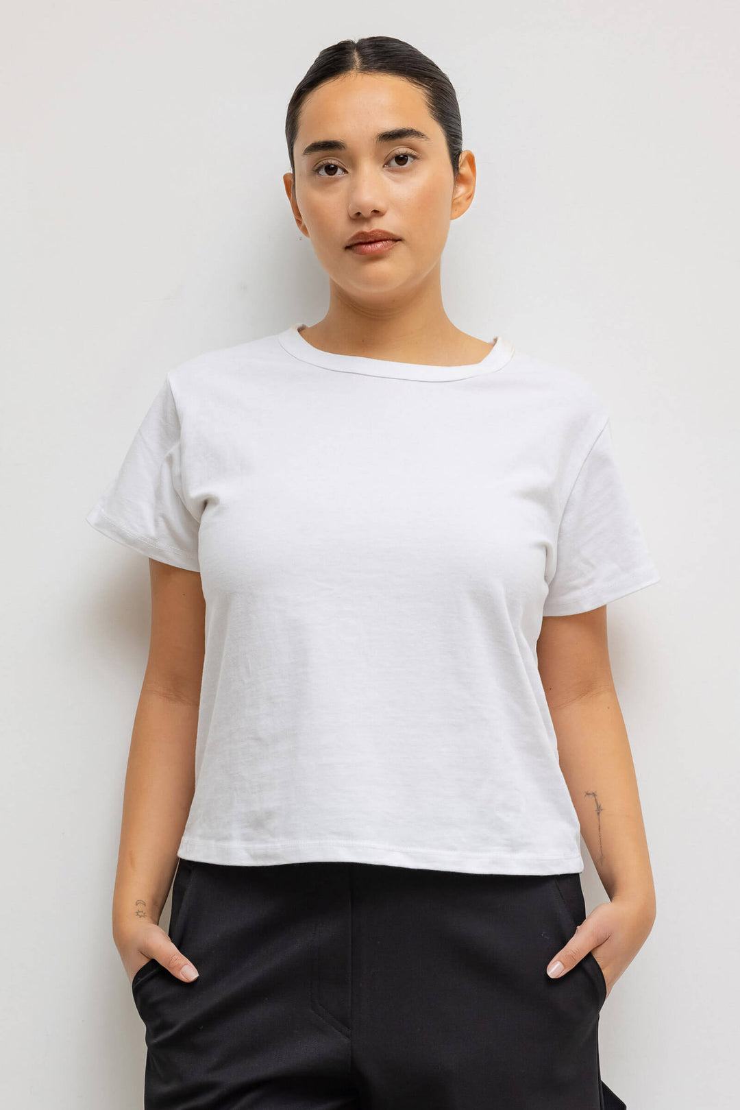 LESET The Margo in White in Cotton
