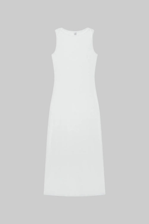 Nando Boatneck Maxi Dress in White in Cotton – LESET Nando Boatneck Maxi Dress in White in Cotton – LESET