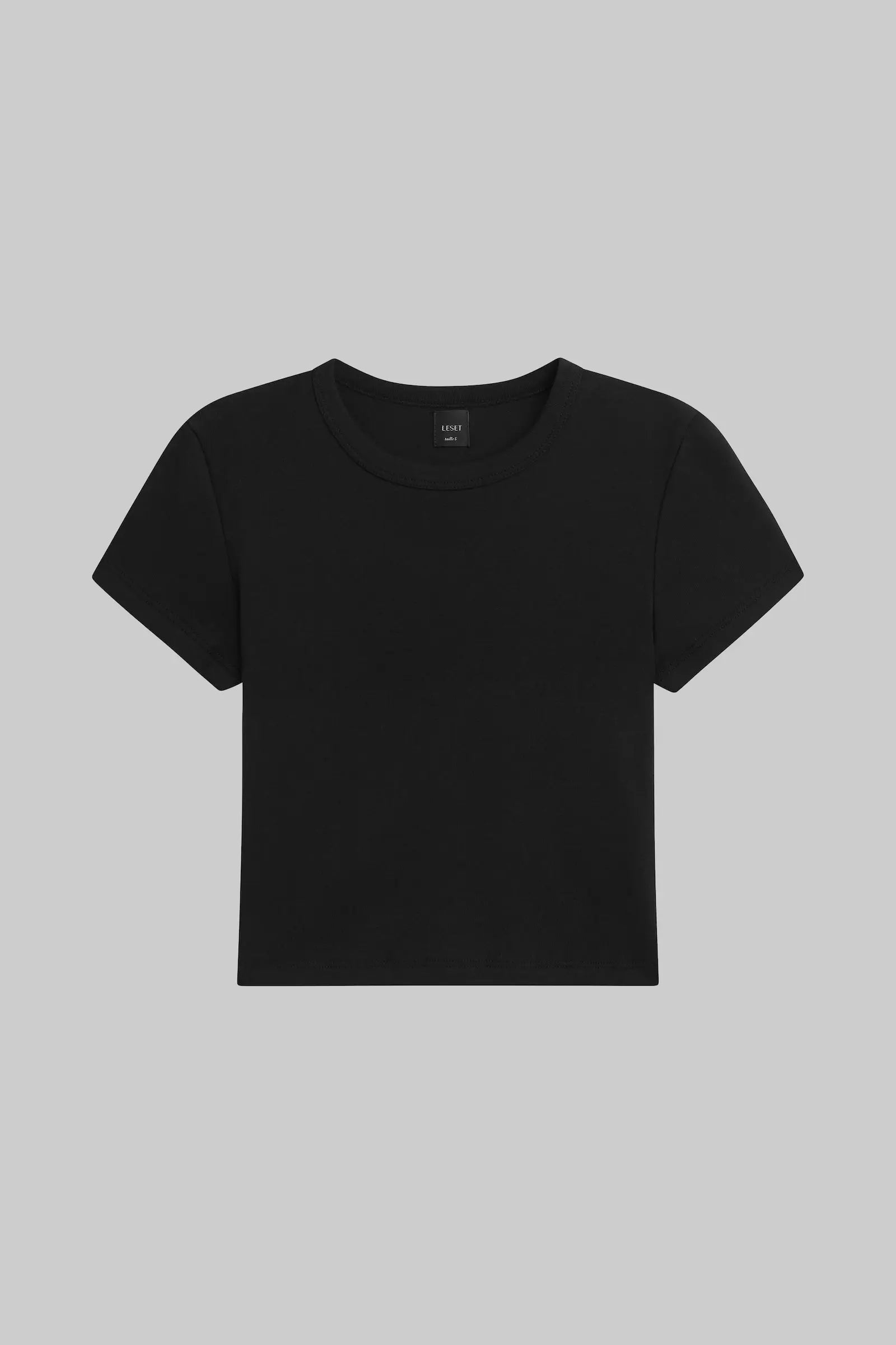 Nando Baby Tee in Black in Cotton – LESET Nando Baby Tee in Black in Cotton – LESET