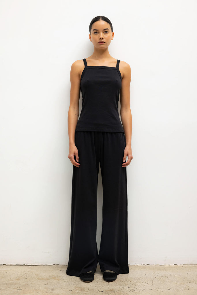 LESET Nando Lounge Pant in Black in Cotton