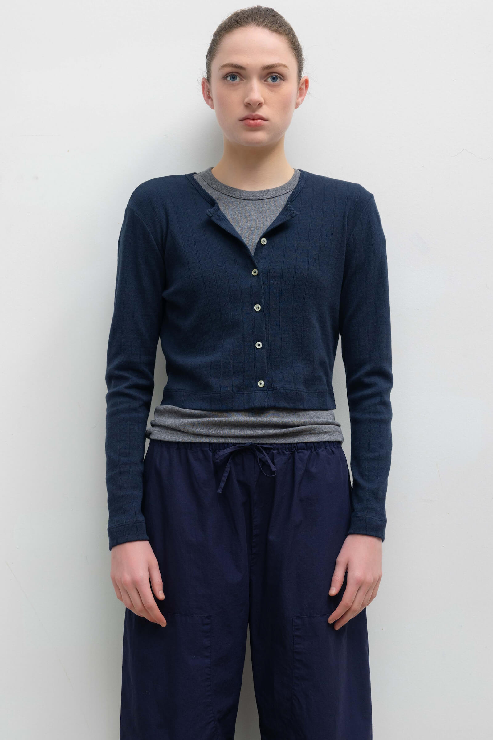 Pointelle Crop Cardigan