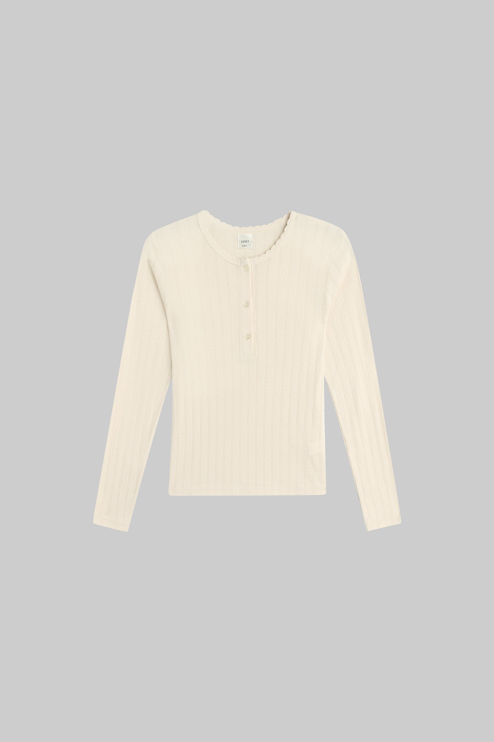 Pointelle Long Sleeve Henley-2