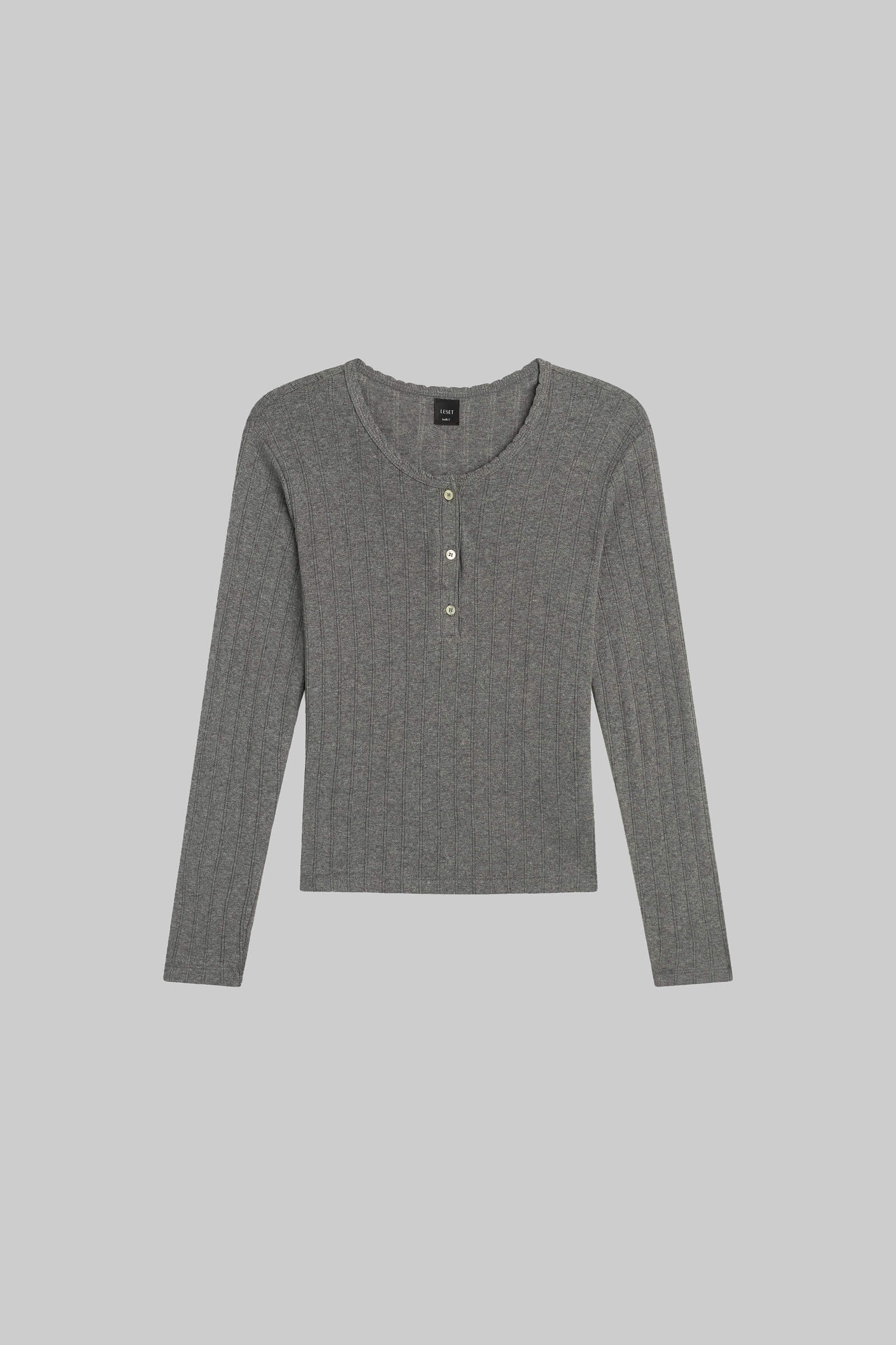 Pointelle Long Sleeve Henley-2