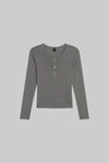 Pointelle Long Sleeve Henley