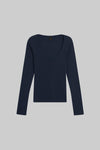 Pointelle Long Sleeve Scoop Neck