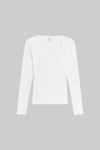 Pointelle Long Sleeve Scoop Neck
