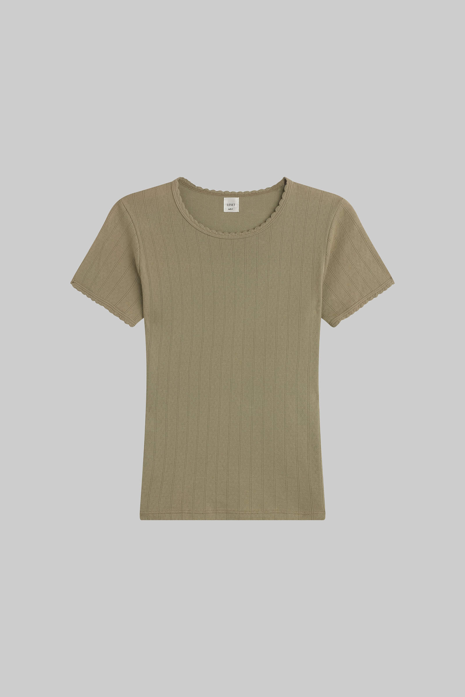 Pointelle Slim Fit Tee-2