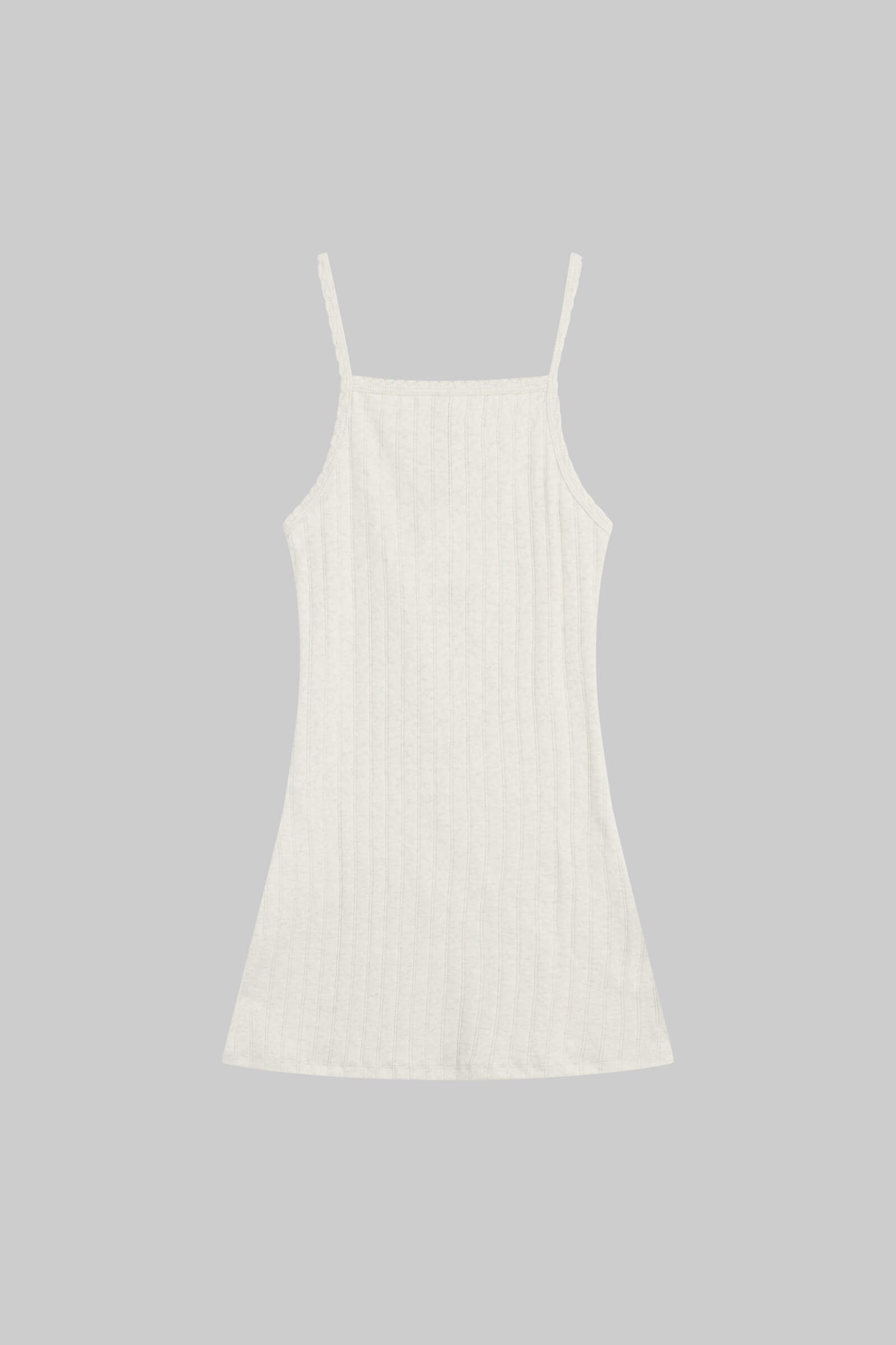 Pointelle Square Neck Mini Dress-2