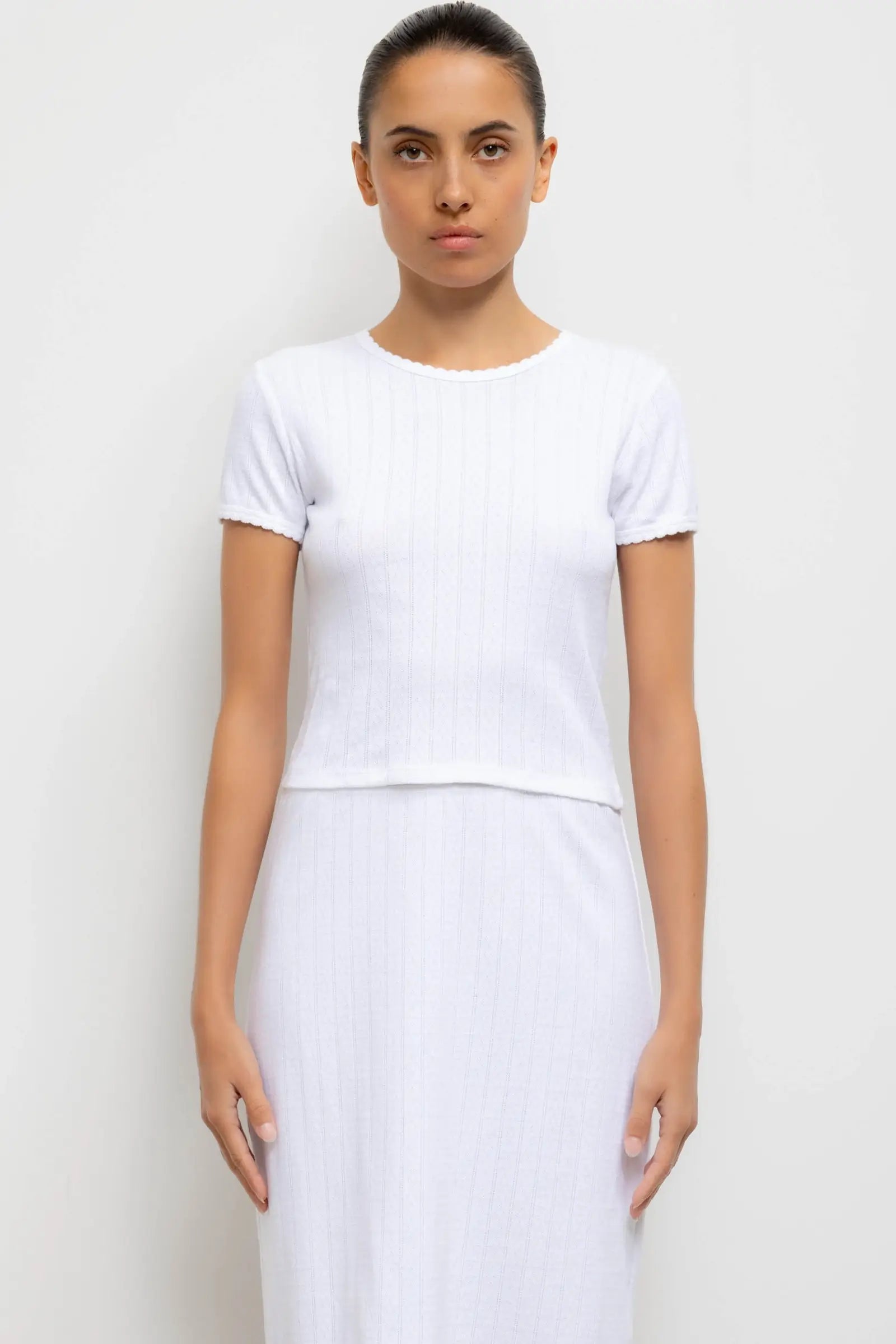 Pointelle Baby Tee