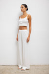 Pointelle Crop Button Scoop Neck Tank