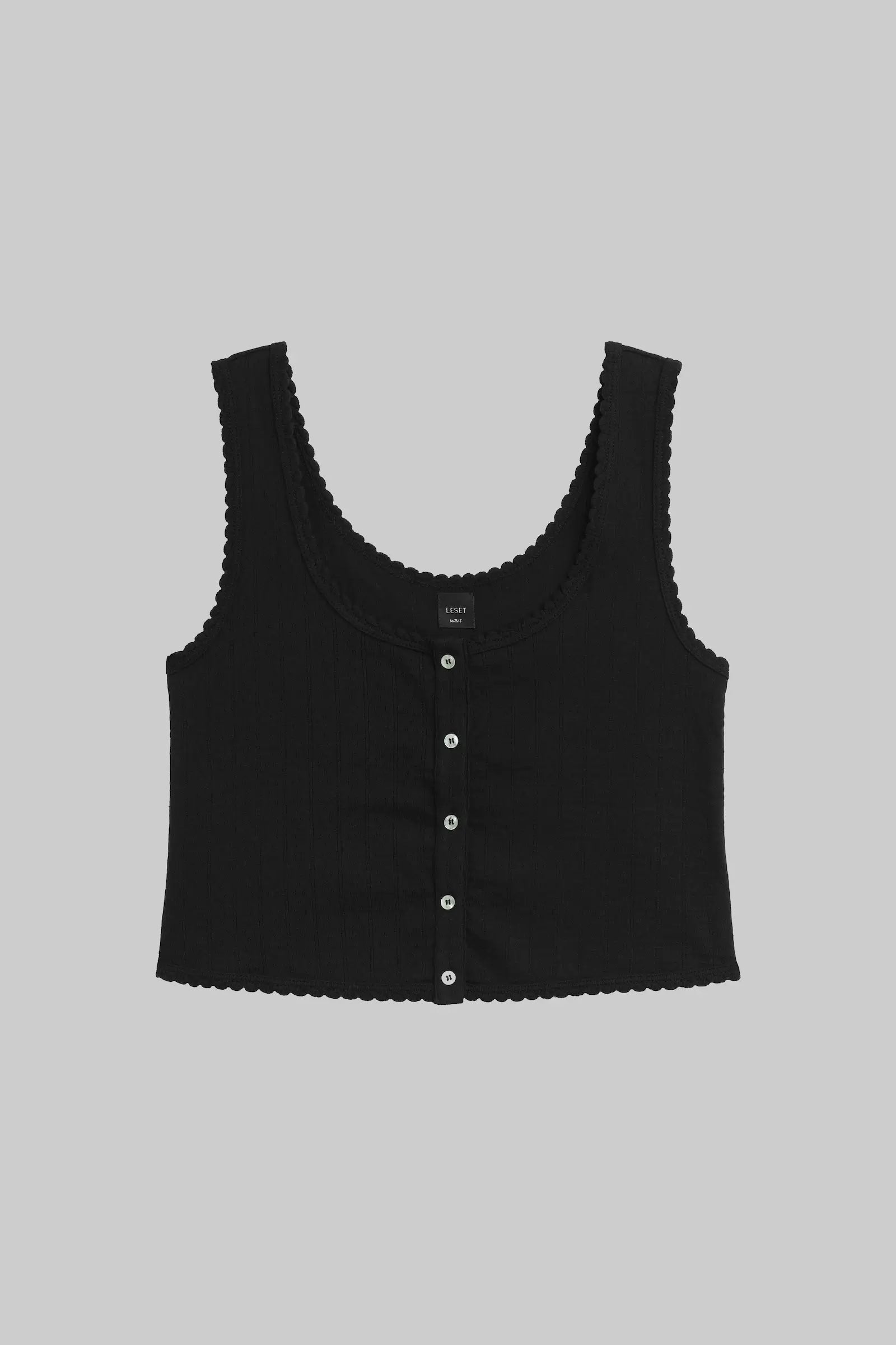 Pointelle Button Down Tank-2