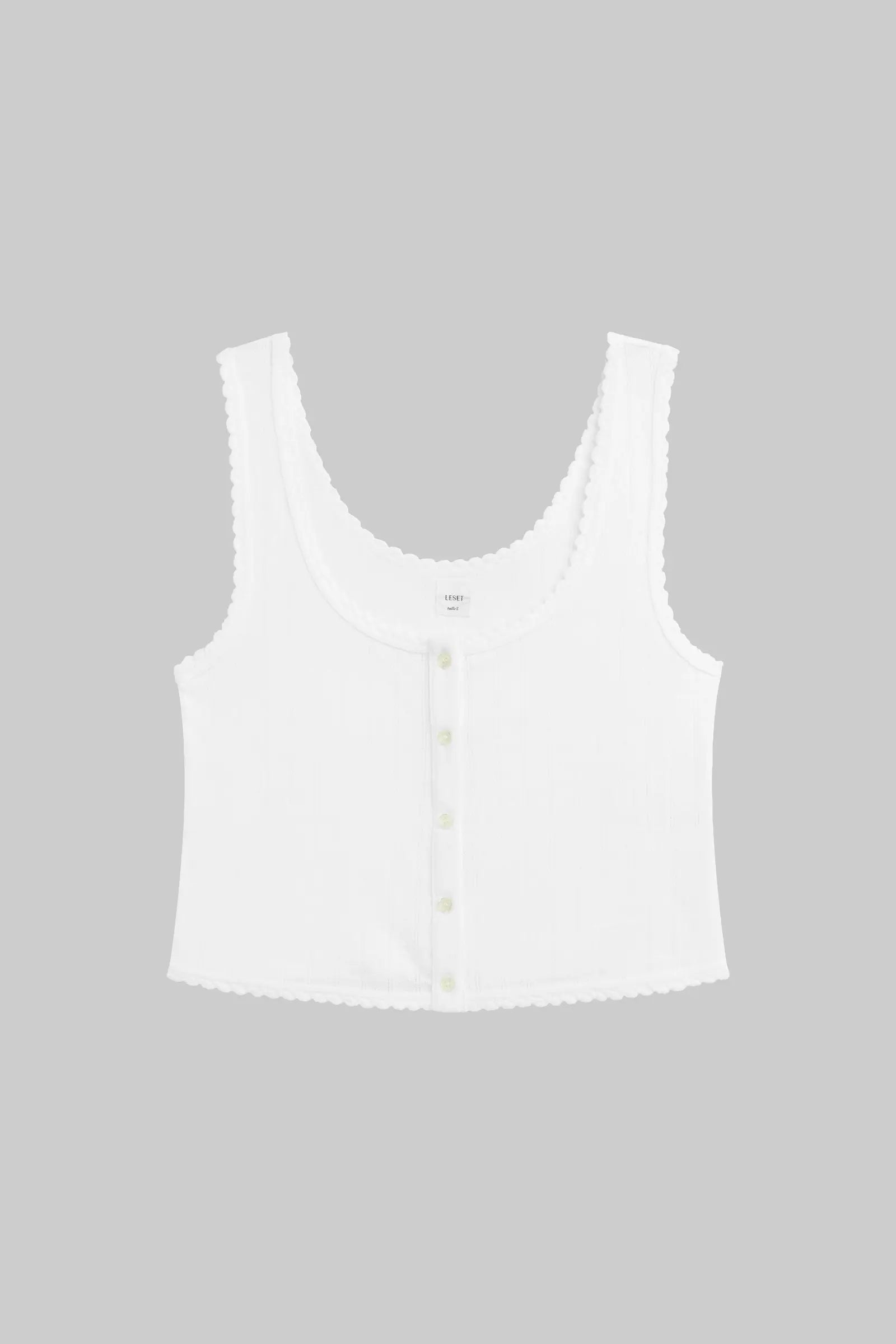 Pointelle Button Down Tank-2