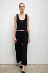 Pointelle Button Down Tank