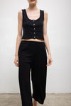 Pointelle Button Down Tank