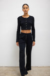 Pointelle Crop Cardigan