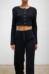 Pointelle Crop Cardigan