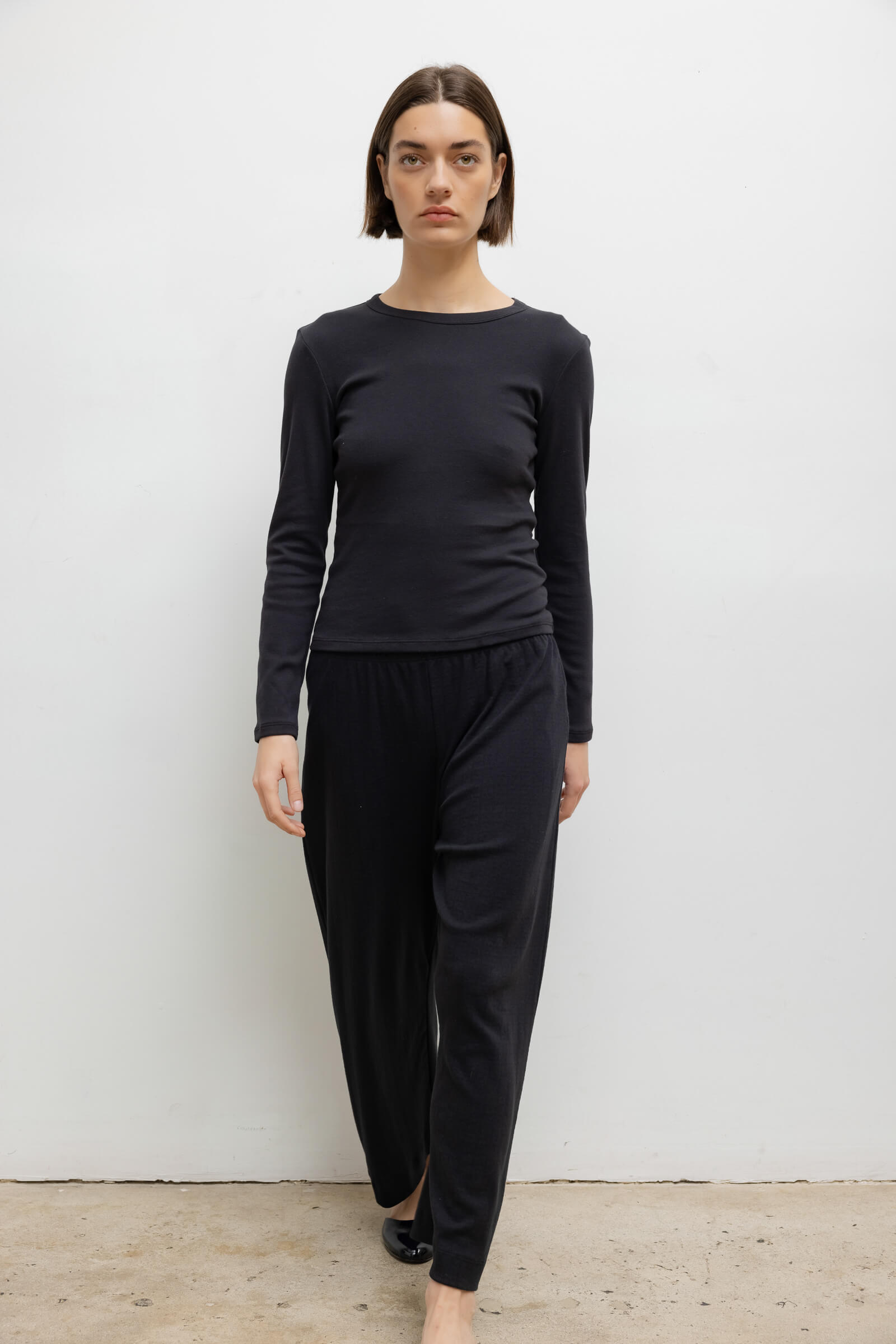 Pointelle Crop Wide Leg Pant-2