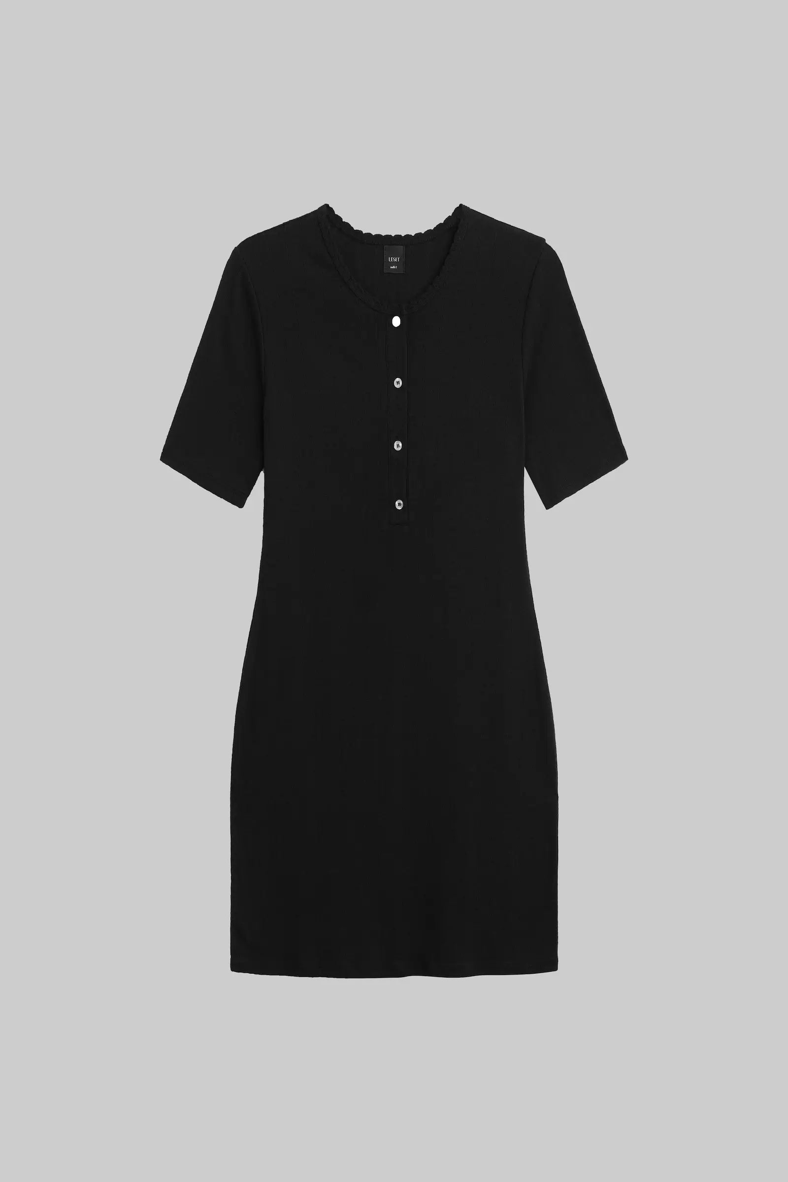 Pointelle Henley Mini Dress-2
