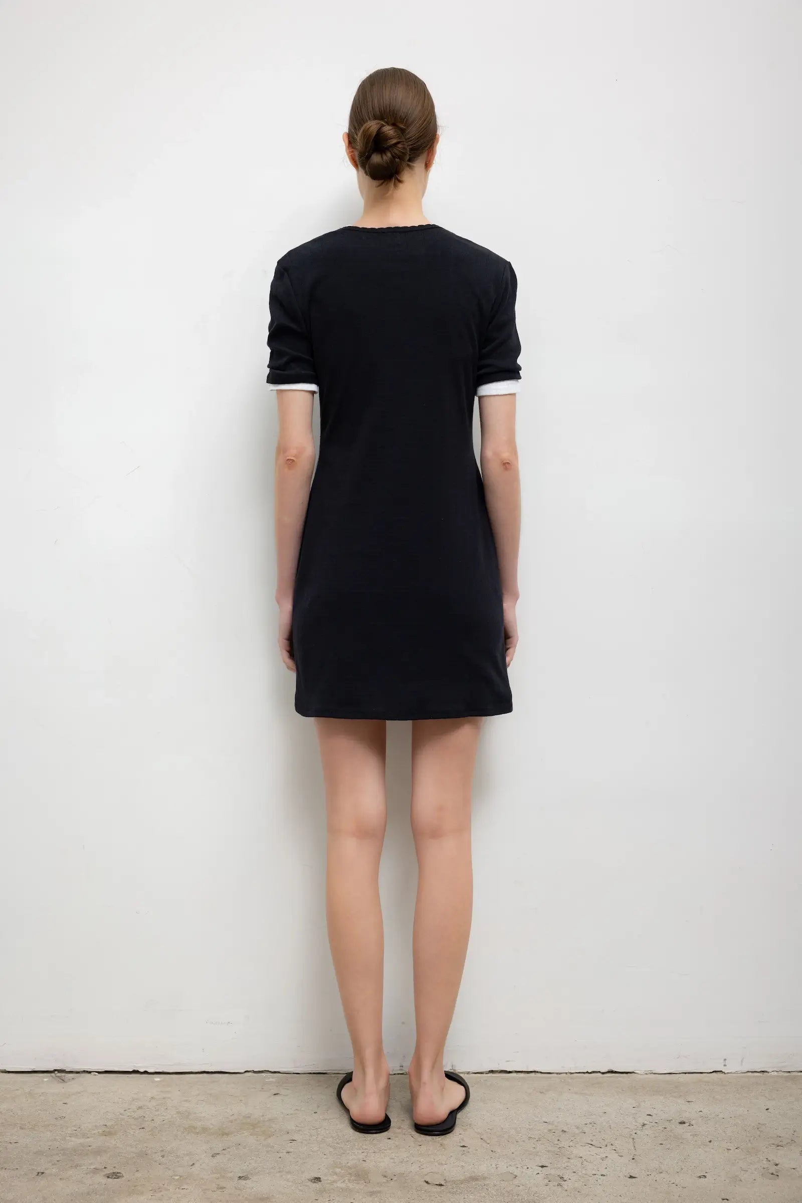 Pointelle Henley Mini Dress