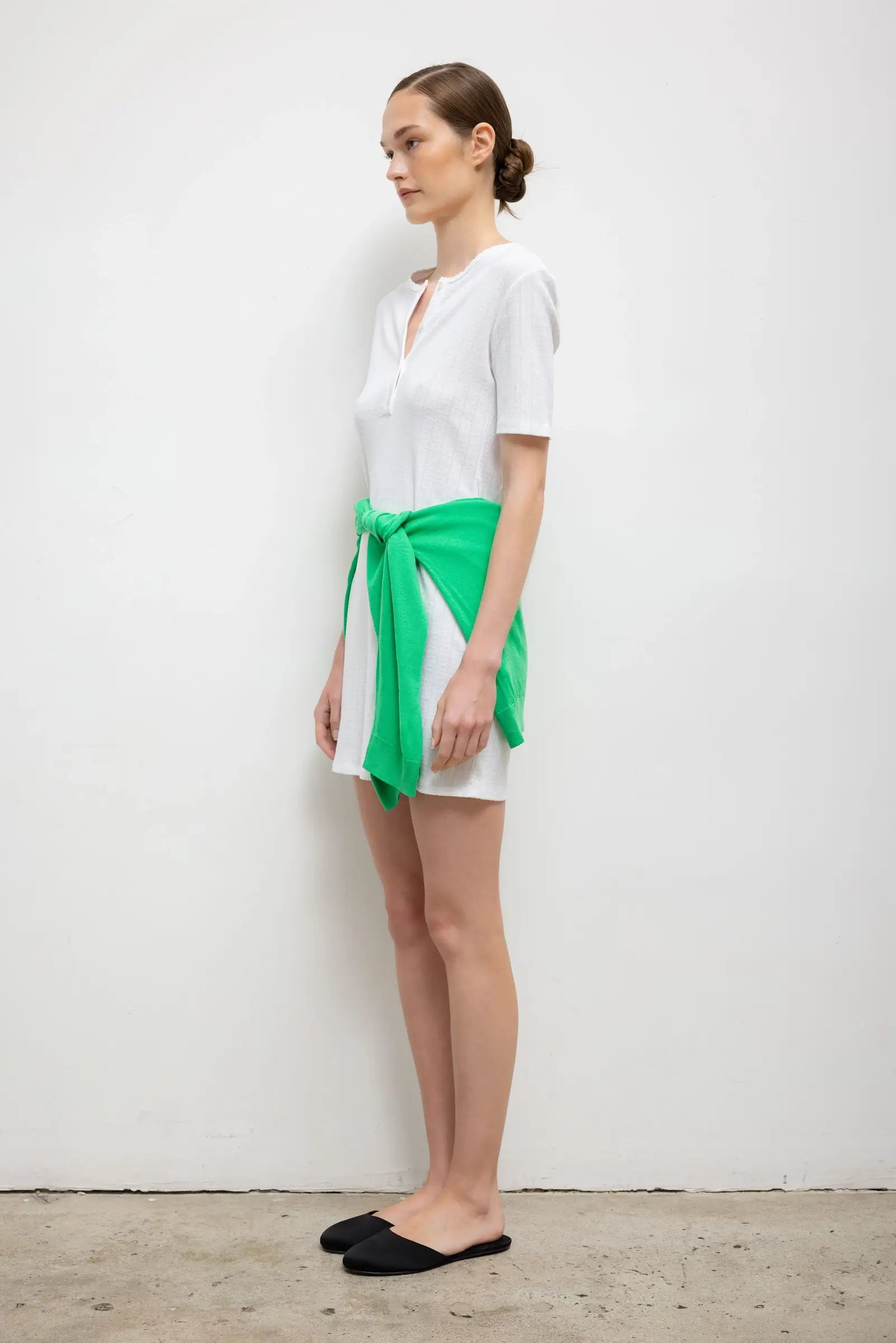 Pointelle Henley Mini Dress