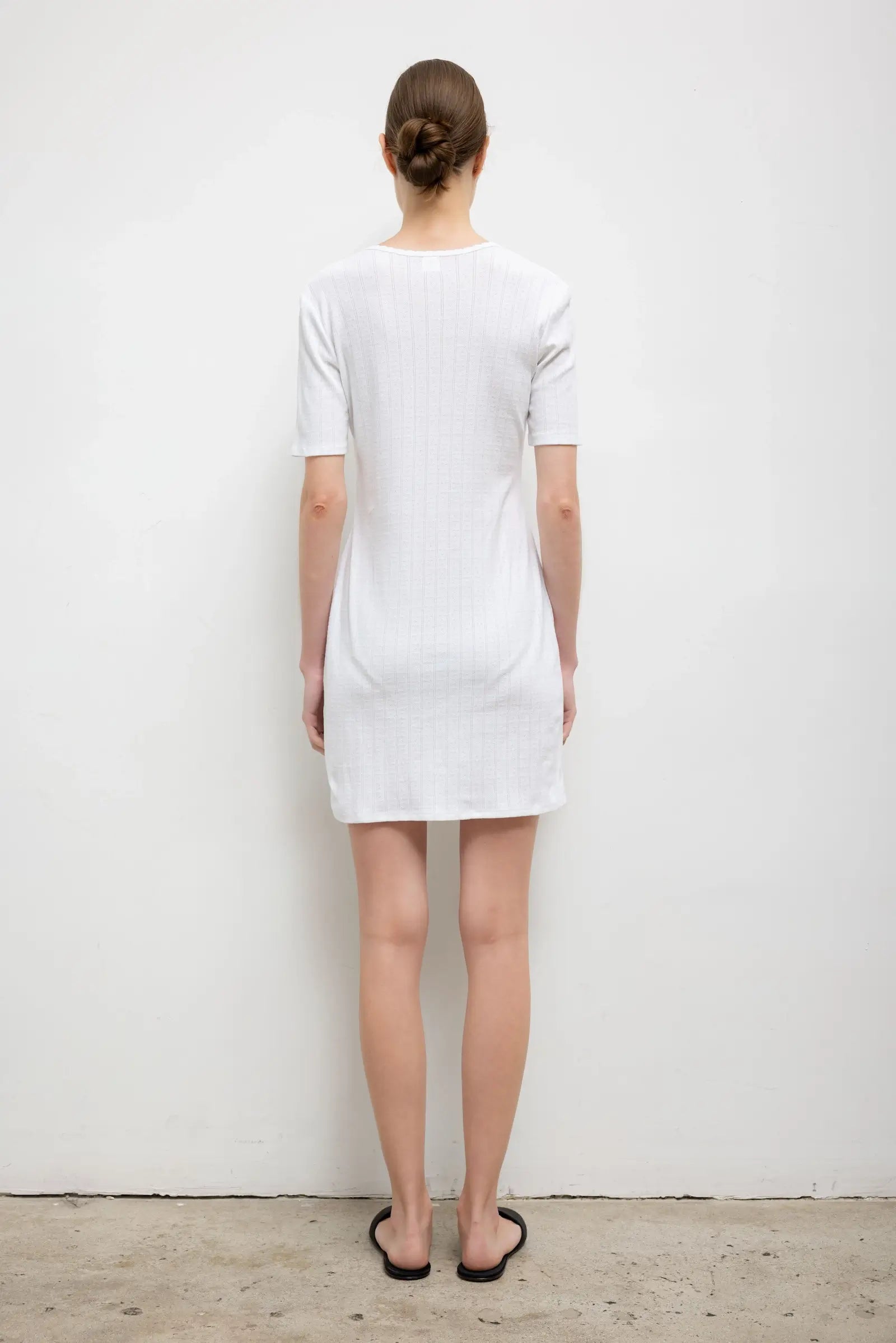 Pointelle Henley Mini Dress