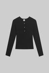Pointelle Long Sleeve Henley