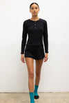 Pointelle Long Sleeve Henley