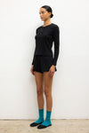 Pointelle Long Sleeve Henley