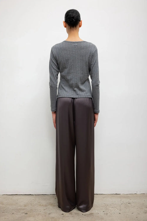 Pre-Order: Pointelle Long Sleeve Henley - Granite - Image 6