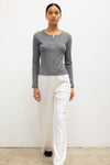 Pointelle Long Sleeve Henley