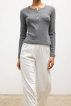 Pointelle Long Sleeve Henley
