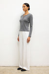 Pointelle Long Sleeve Henley