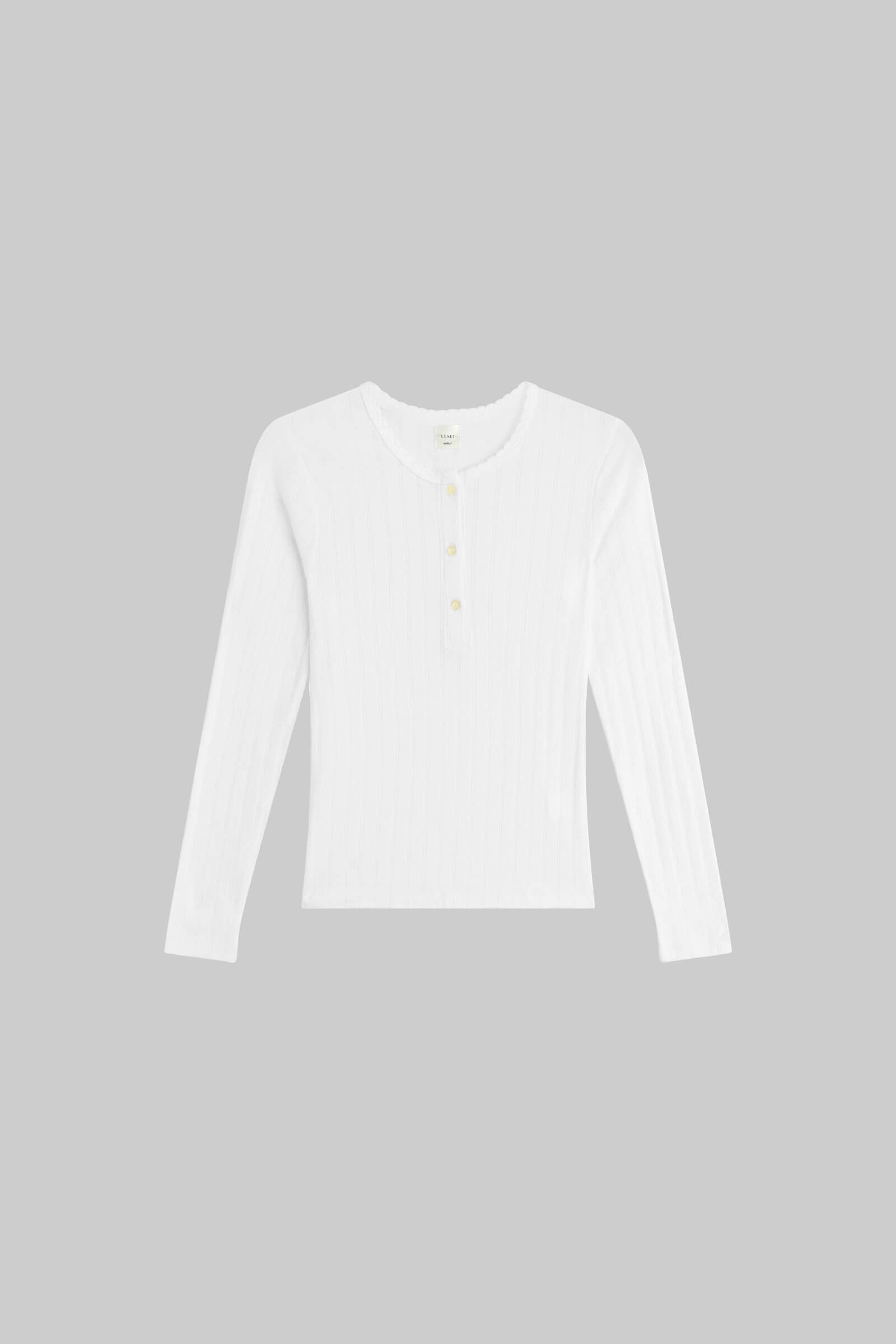 Pointelle Long Sleeve Henley-2