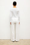 Pointelle Long Sleeve Scoop Neck
