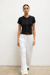 Pointelle Short Sleeve Cardigan