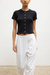 Pointelle Short Sleeve Cardigan