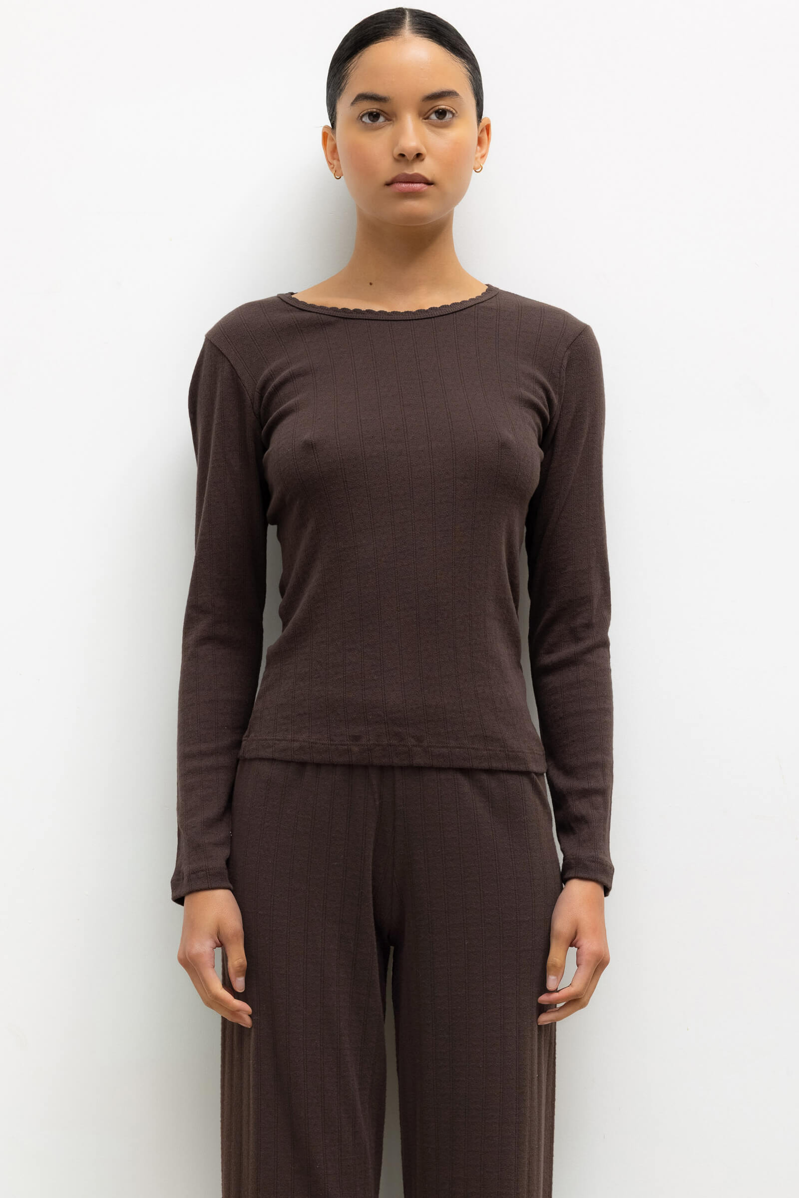 Pointelle Slim Fit Long Sleeve