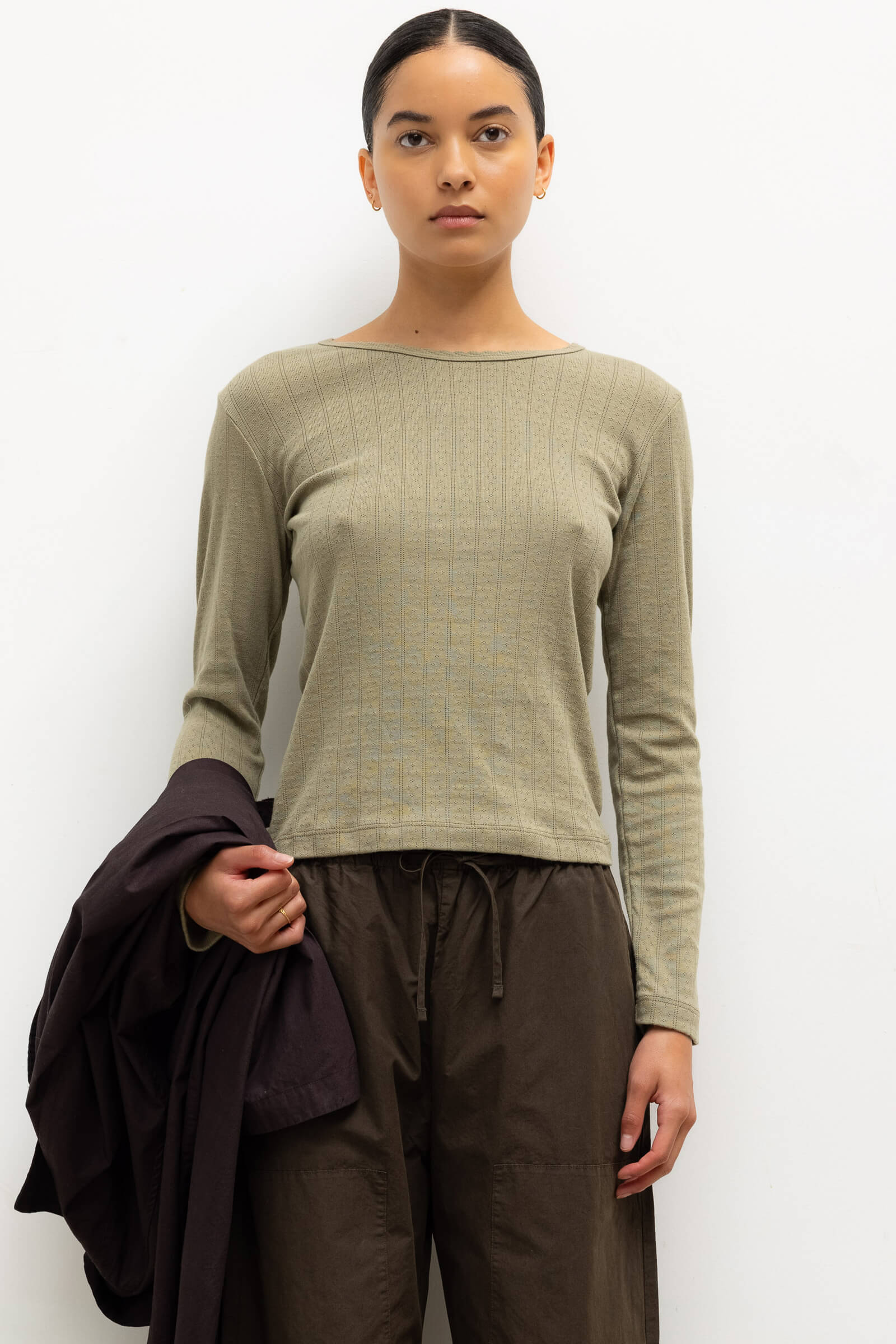 Pointelle Slim Fit Long Sleeve